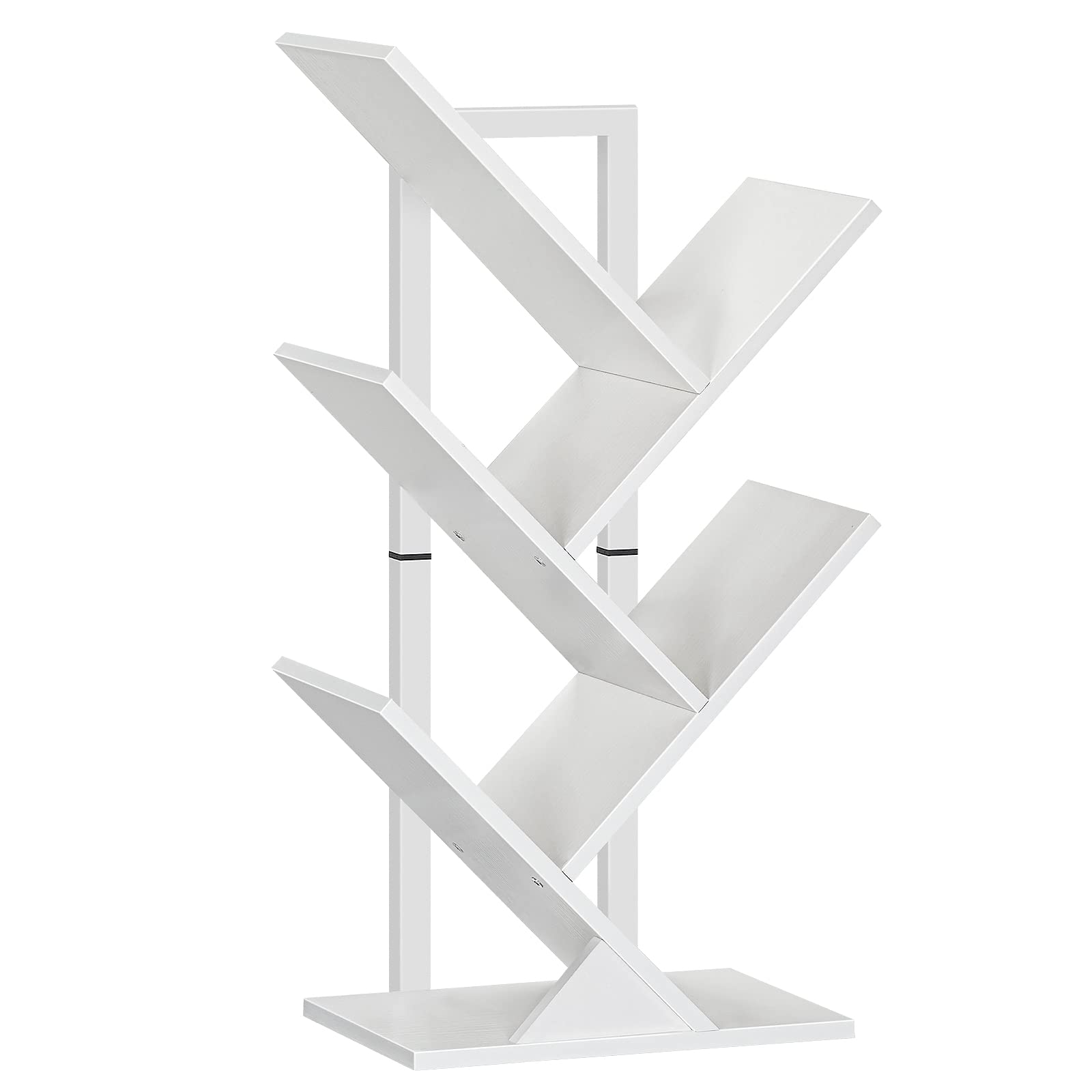 HOOBRO Tree Bookshelf Tall, 9-Tier Floor Standing Book Shelf, Tall Bookcase for CDs Albums, for Living Room, Greige and Black EBG08SJ01G1