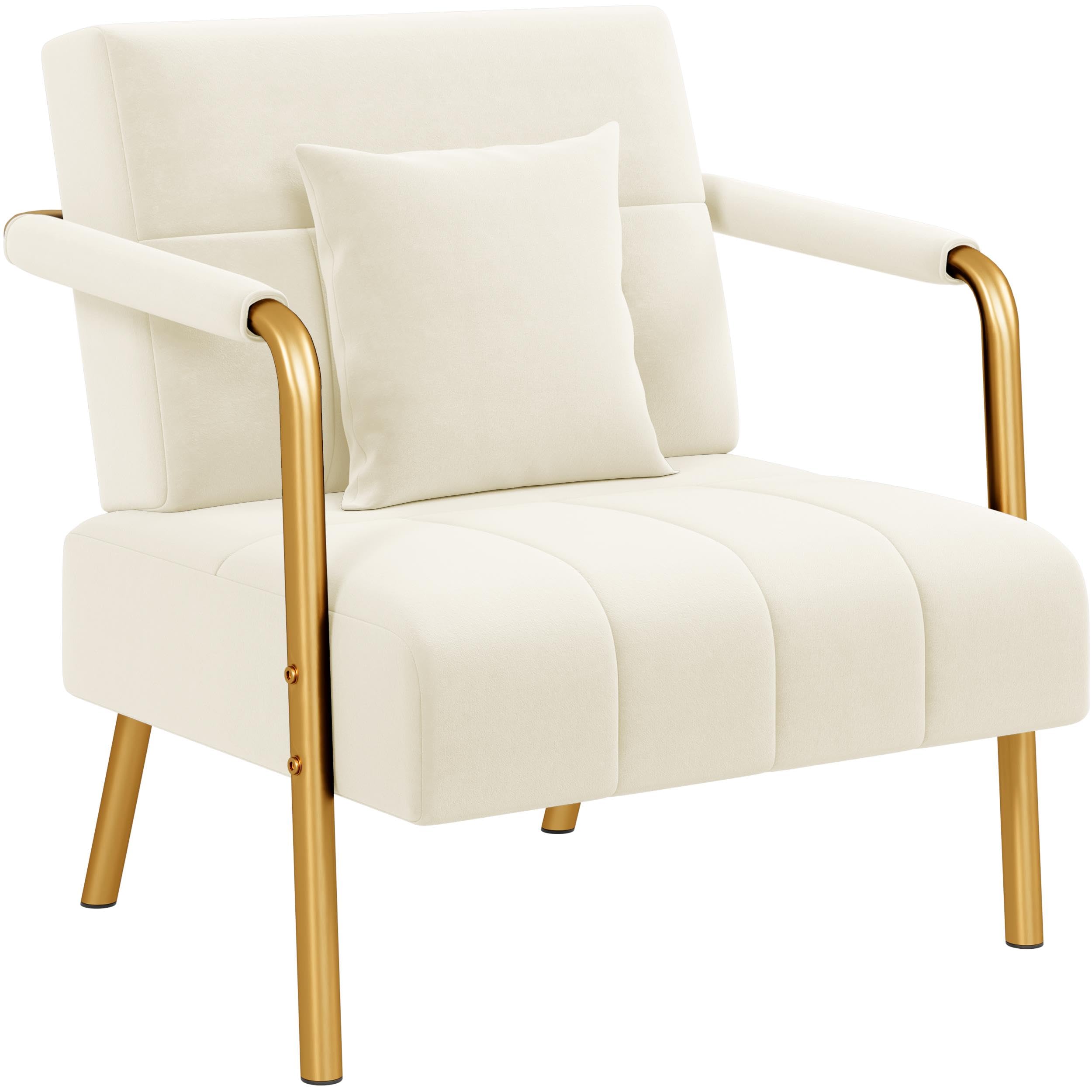 Yaheetech 2 Seater Modern Sofa Velvet Fabric Loveseat with Gold-tone Metal Arms and Legs for Bedroom, Home Office, Studio, Living Room Furniture Black