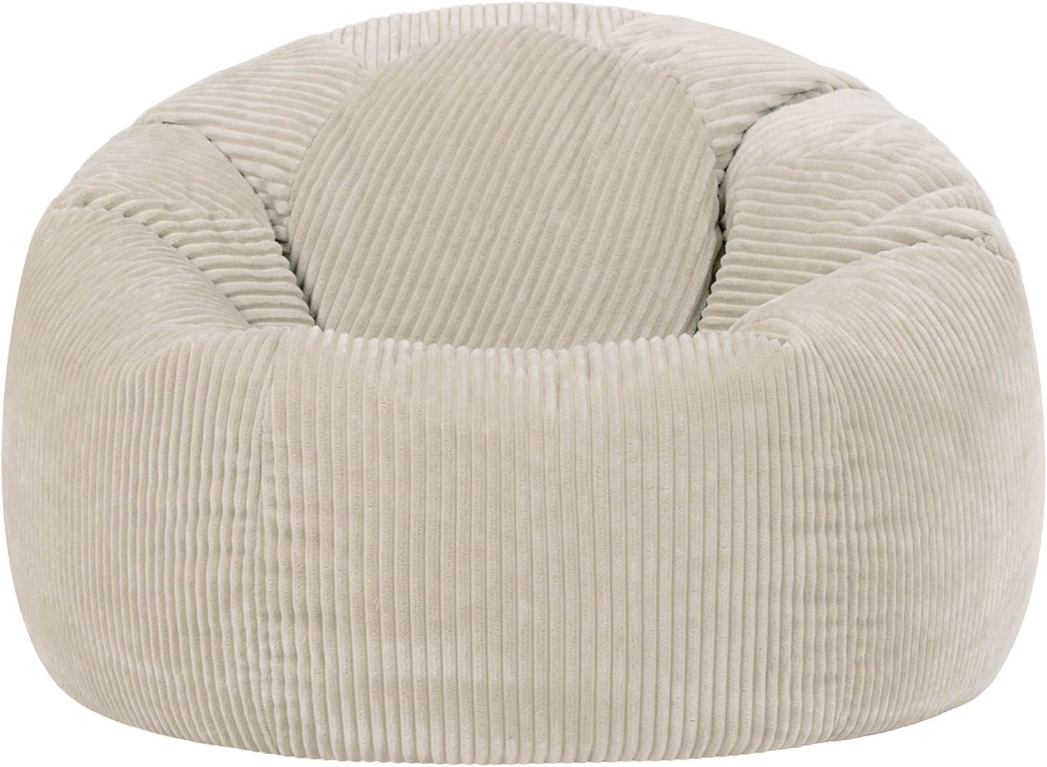 icon Kingston Cord Bean Bag, Beige, Large Adult Bean Bag Chair with Filling Included, Comfy Chair, Living Room Furniture, Bedroom Furniture