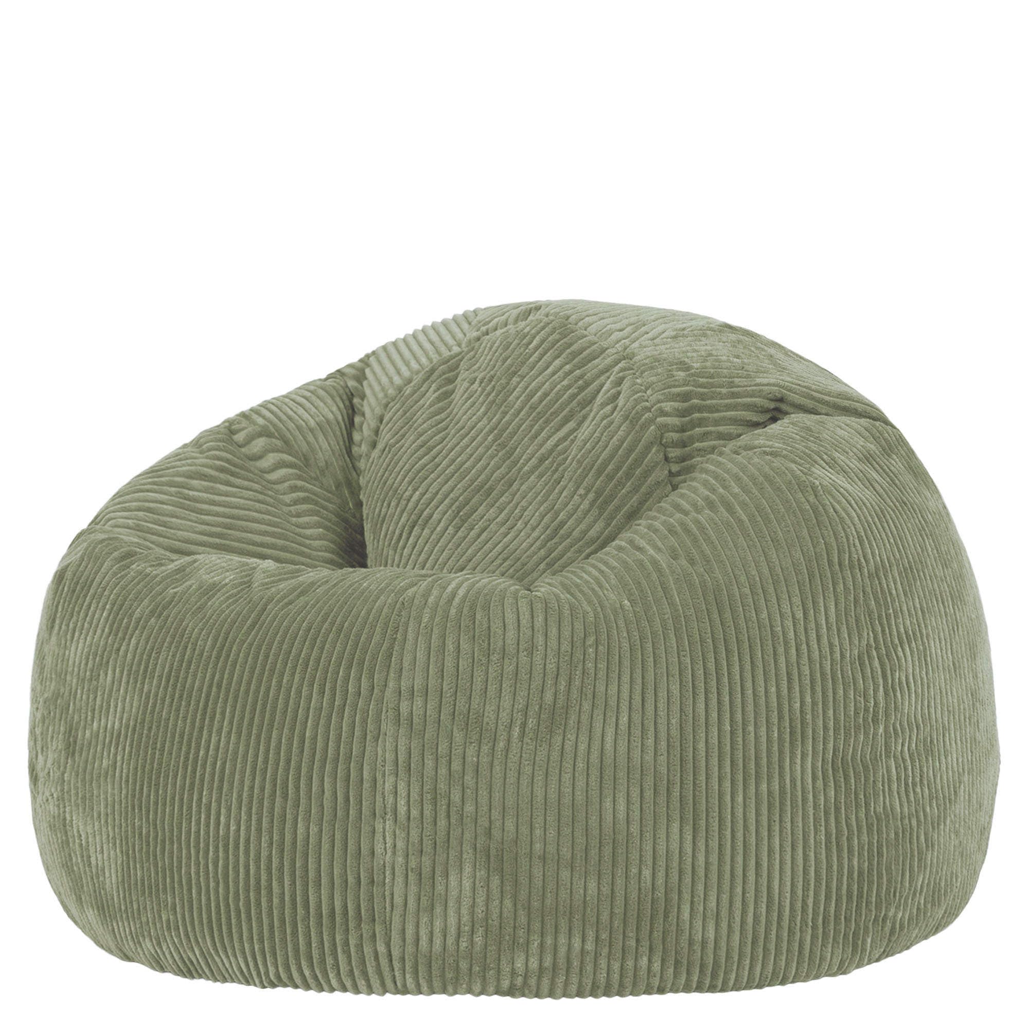 icon Kingston Cord Bean Bag, Beige, Large Adult Bean Bag Chair with Filling Included, Comfy Chair, Living Room Furniture, Bedroom Furniture
