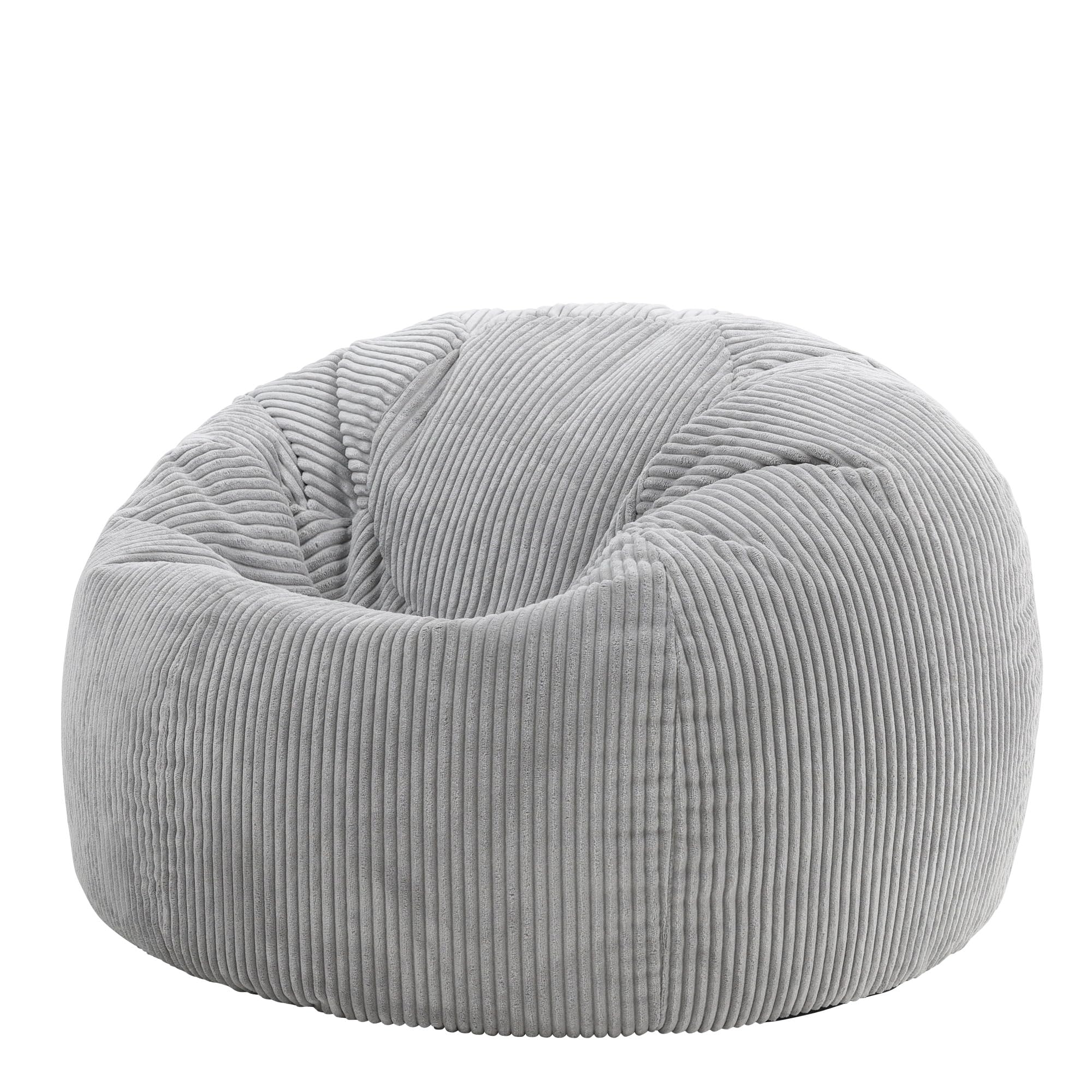 icon Kingston Cord Bean Bag, Beige, Large Adult Bean Bag Chair with Filling Included, Comfy Chair, Living Room Furniture, Bedroom Furniture